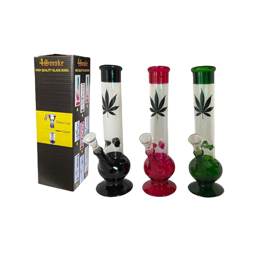 12" 4Smoke Mixed Design Glass Bong -GB86 - GS1089