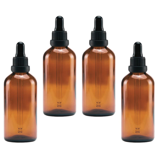 Bulk Empty Amber Glass Tincture Bottles 100ml