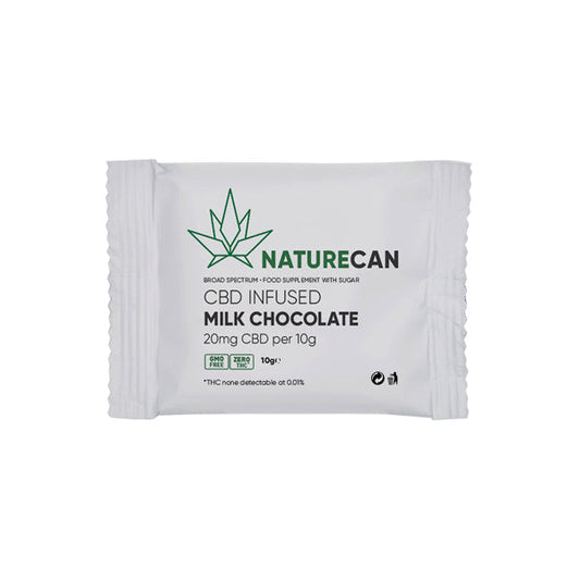 Naturecan 20mg CBD Infused Milk Chocolate 10g