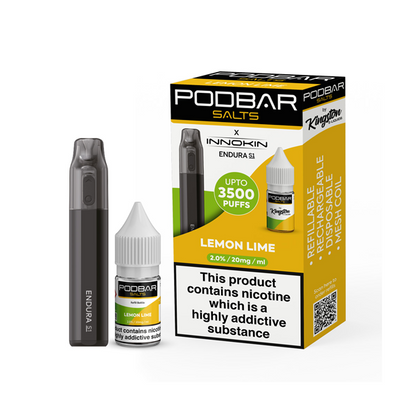 10mg Podbar Salts by Kingston x Innokin Endura S1 Disposable Vape Kit 3500 Puffs