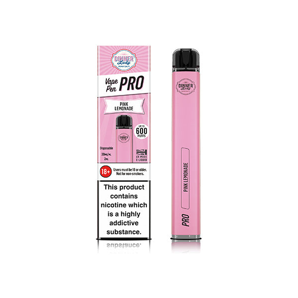 20mg Dinner Lady Vape Pen Pro Disposable Vaping Device 600 Puffs