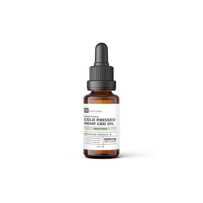 Bnatural Raw Cold Pressed 600mg CBD Hemp Oil - Natural