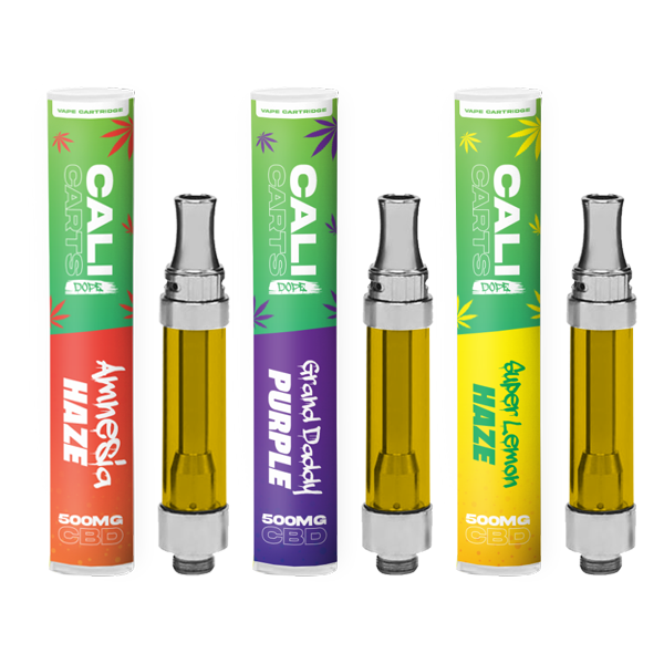 CALI CARTS DOPE 500mg CBD Vape Cartridges - Terpene Flavoured