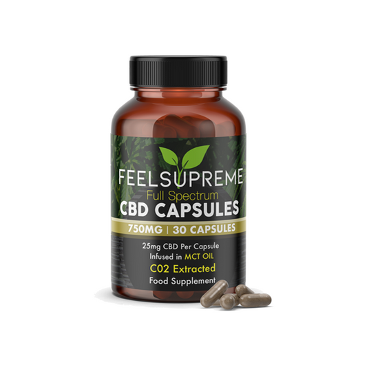 Feel Supreme 750mg Full Spectrum CBD Capsules - 30 Caps