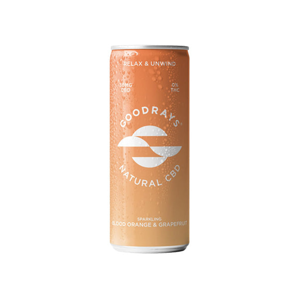 12 x Goodrays 30mg CBD Blood Orange & Grapefruit Seltzer 250ml