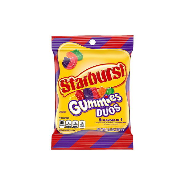 USA Starburst Gummy Duos Share Bag - 164g - Past Best Before date