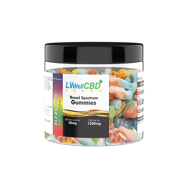 LVWell CBD 1200mg CBD Fizzy Mix Gummies - 60 Pieces