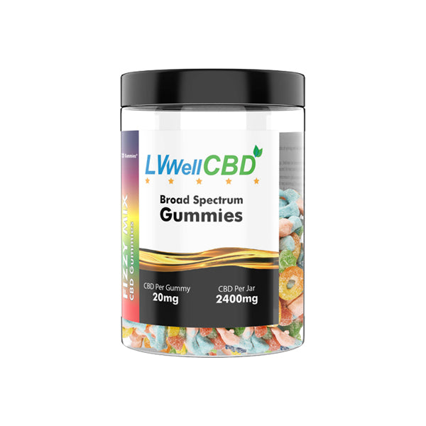 LVWell CBD 2400mg CBD Fizzy Mix Gummies - 120 Pieces