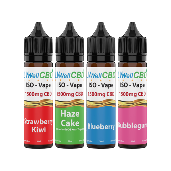 LVWell CBD Iso-Vape 1500mg CBD E-liquid 50ml (50VG/50PG)