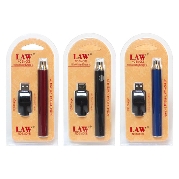 Law No Smoke 1100mAh Vape Battery & USB Charger