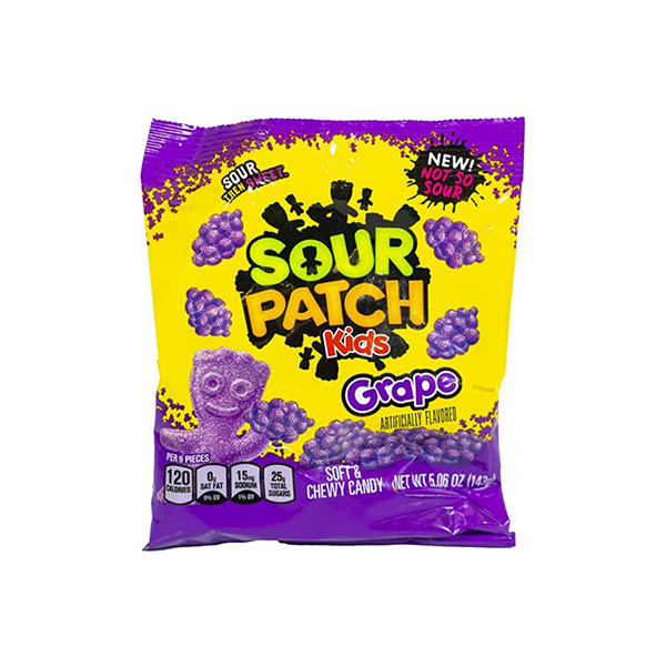 USA Sour Patch Kids Grape Share Bag - 141g - Past Best Before date