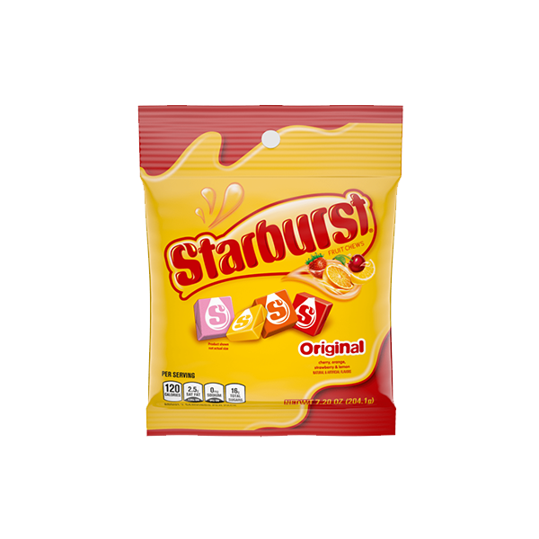 USA Starburst Air Gummies Original Share Bag - 122g- Past Best Before date