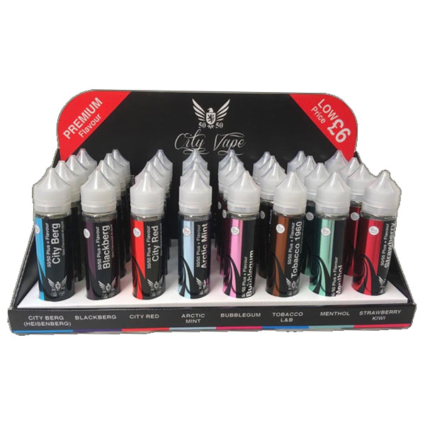 City Vape Shortfill Retail Display Kit (50VG/50PG) - 32 Pieces